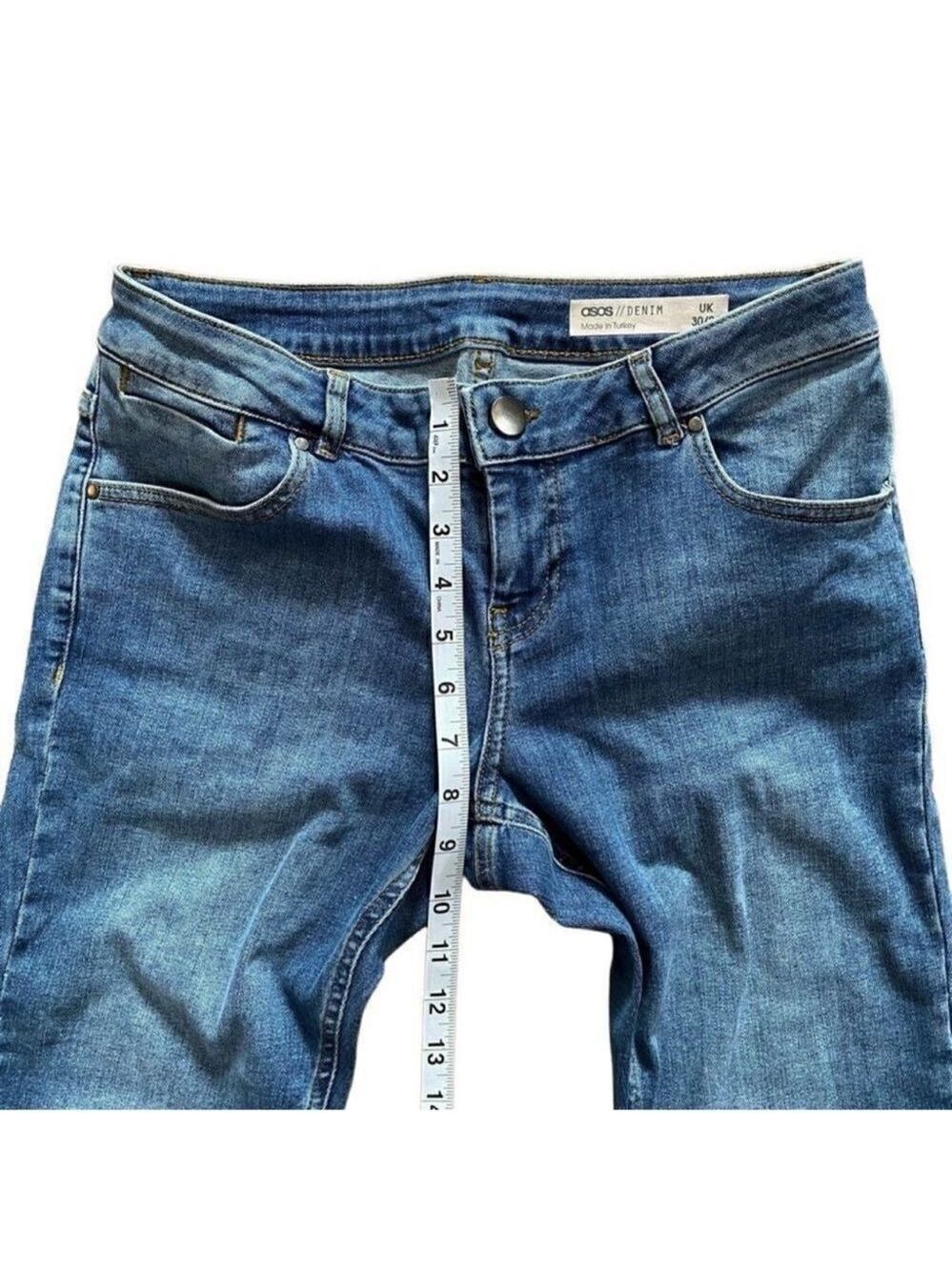 asos Low Rise Skinny Cropped Cotton Denim Blue Jeans Size 30/26 Size 30/26 - Picture 5 of 8